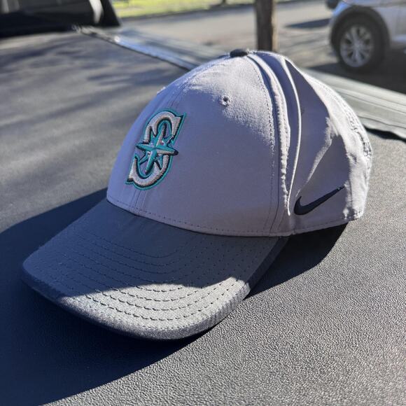 Nike Other - Nike‎ Seattle Mariners Legacy91 Dri Fit Adjustable Hat Cap Gray Mens